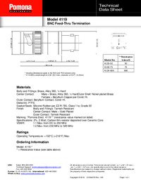 Thumbnail of document Data Sheet - 4119 BNC (M-F) Terminator Feed-Through